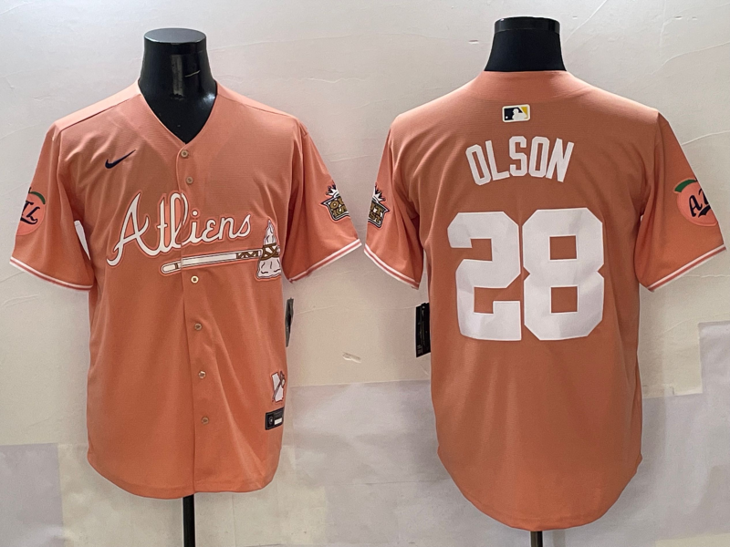Men's Atlanta Braves Matt Olson #28 Pink 2025 City Connect Limited Jersey